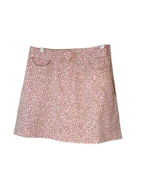 Vtg Sport Haley Womens 4 Golf Skort Pink Beige Athletic Silk Lining Designer